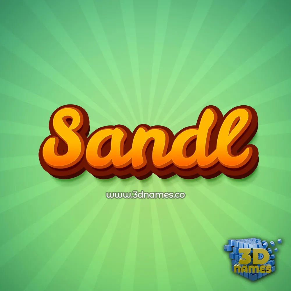 sandl in Green Rays style - 3D name wallpaper