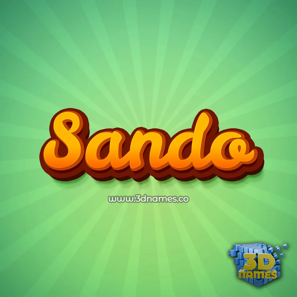 sando in Green Rays style - 3D name wallpaper