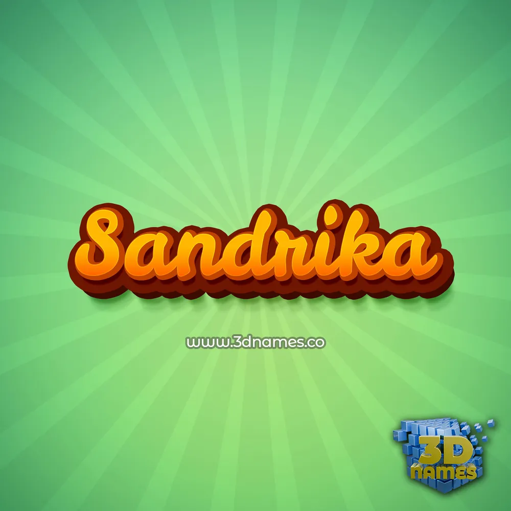 sandrika in Green Rays style - 3D name wallpaper