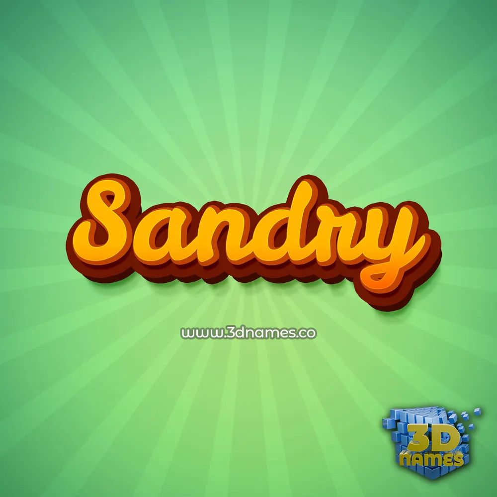 sandry in Green Rays style - 3D name wallpaper