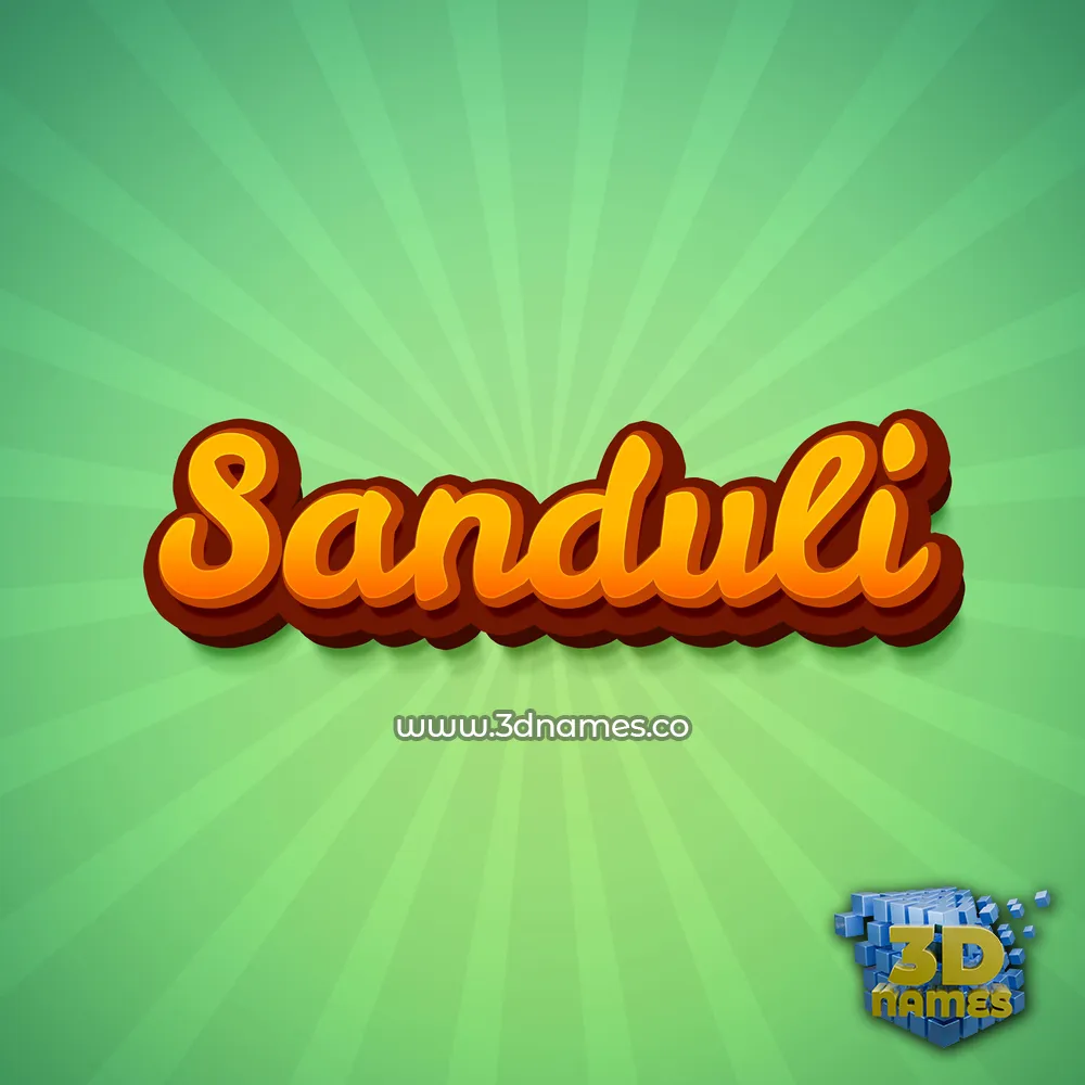 sanduli in Green Rays style - 3D name wallpaper