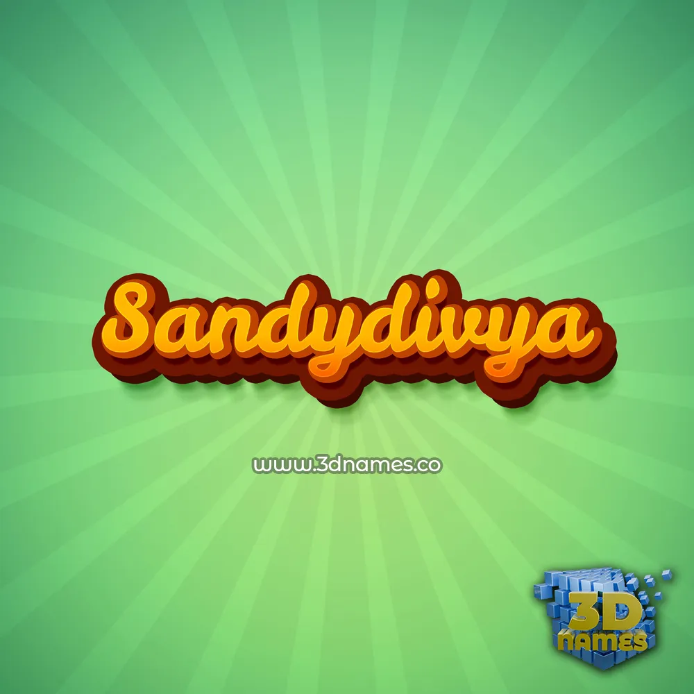 sandydivya in Green Rays style - 3D name wallpaper