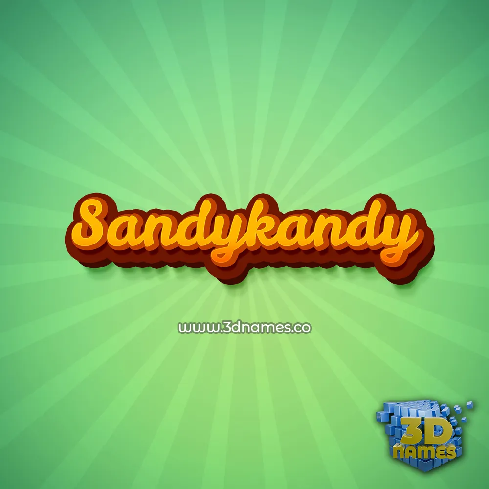 sandykandy in Green Rays style - 3D name wallpaper
