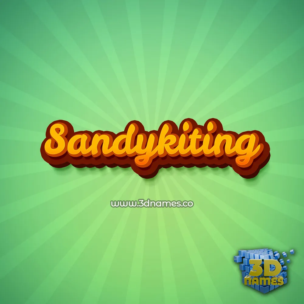 sandykiting in Green Rays style - 3D name wallpaper