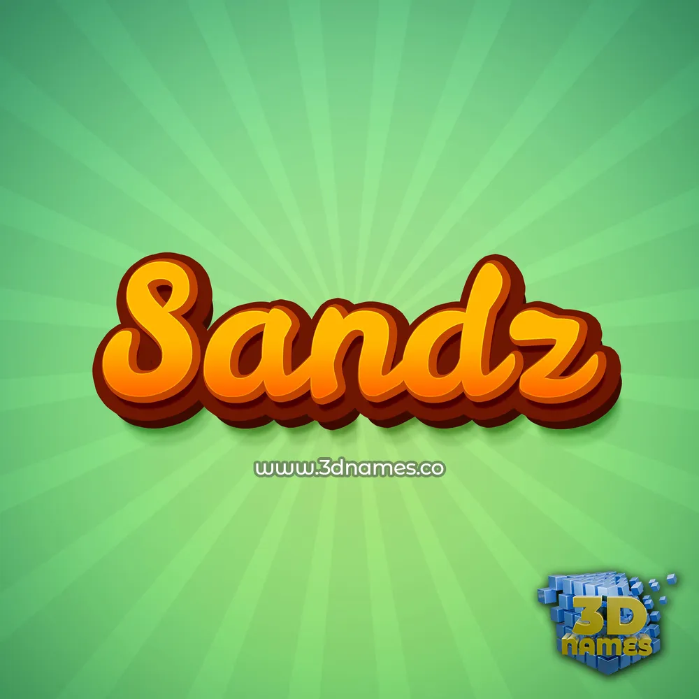 sandz in Green Rays style - 3D name wallpaper