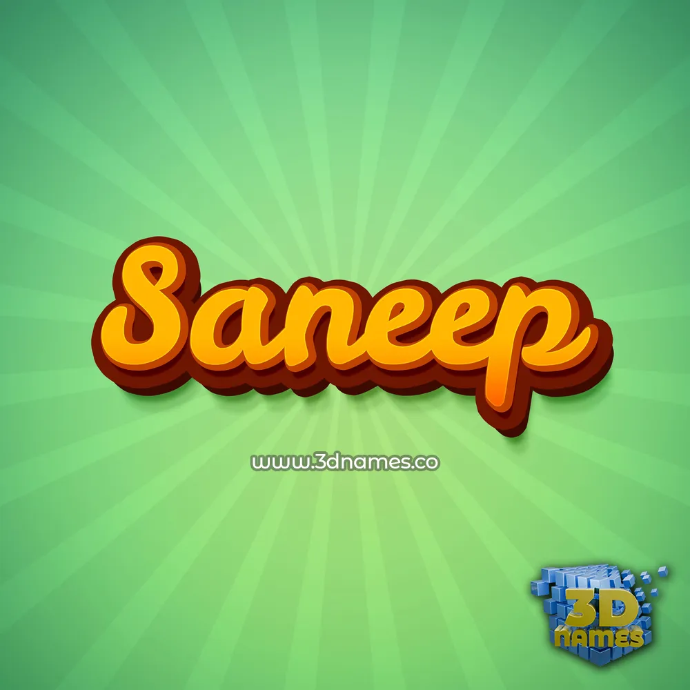 saneep in Green Rays style - 3D name wallpaper