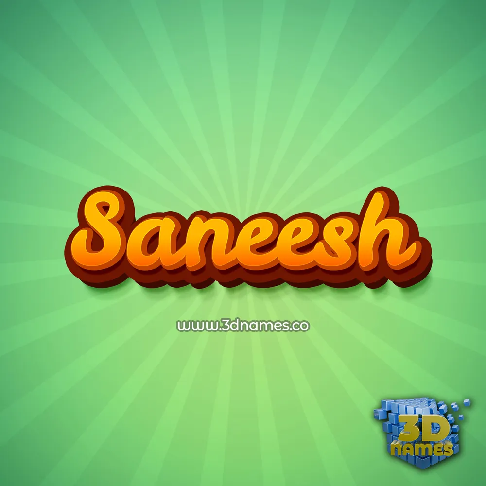 saneesh in Green Rays style - 3D name wallpaper