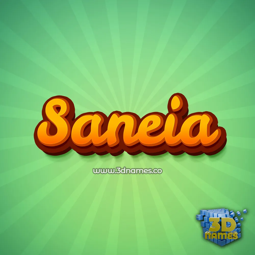 saneia in Green Rays style - 3D name wallpaper