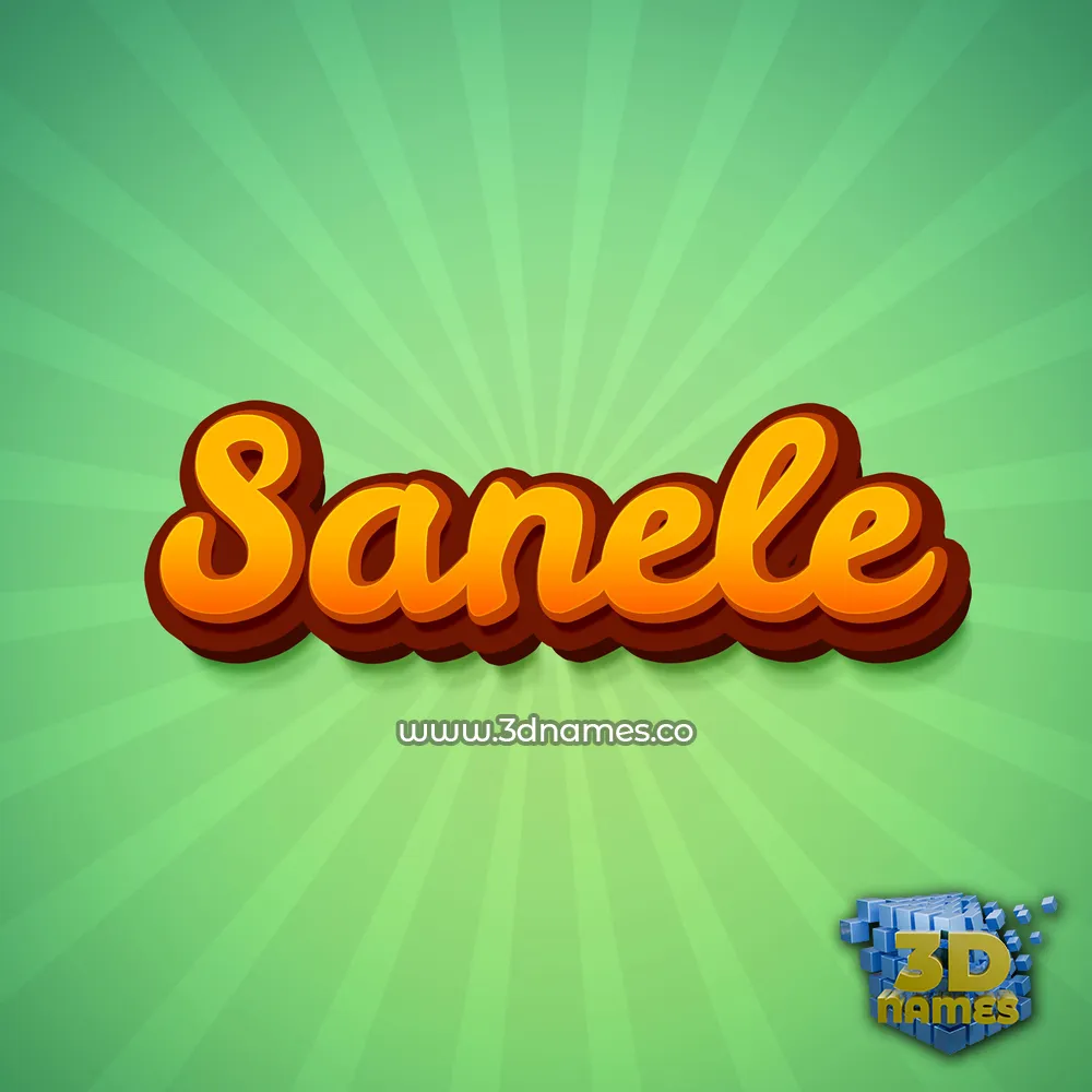 sanele in Green Rays style - 3D name wallpaper