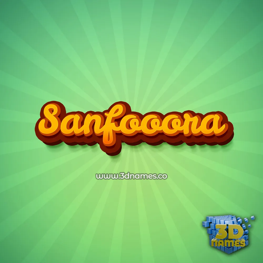 sanfooora in Green Rays style - 3D name wallpaper
