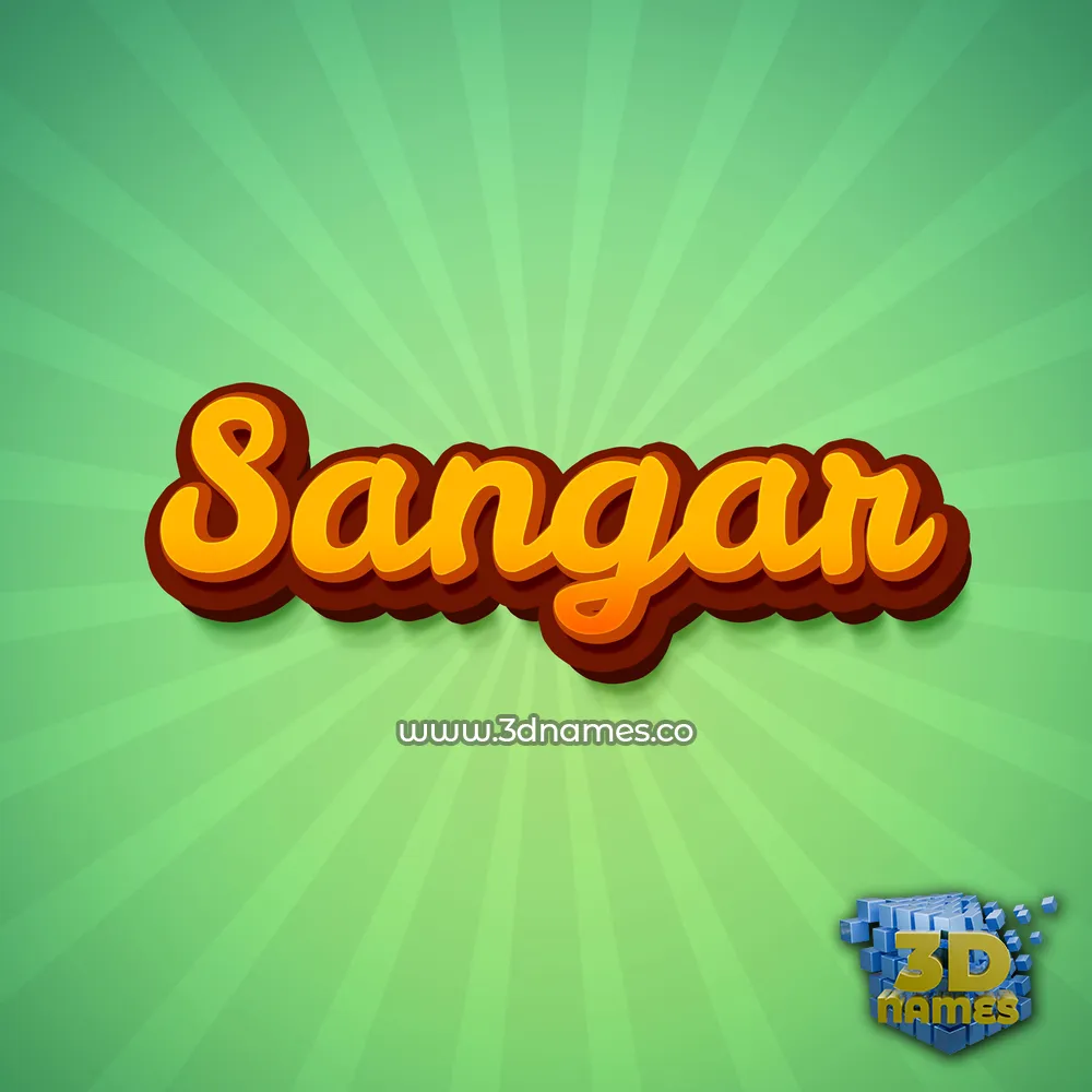 sangar in Green Rays style - 3D name wallpaper