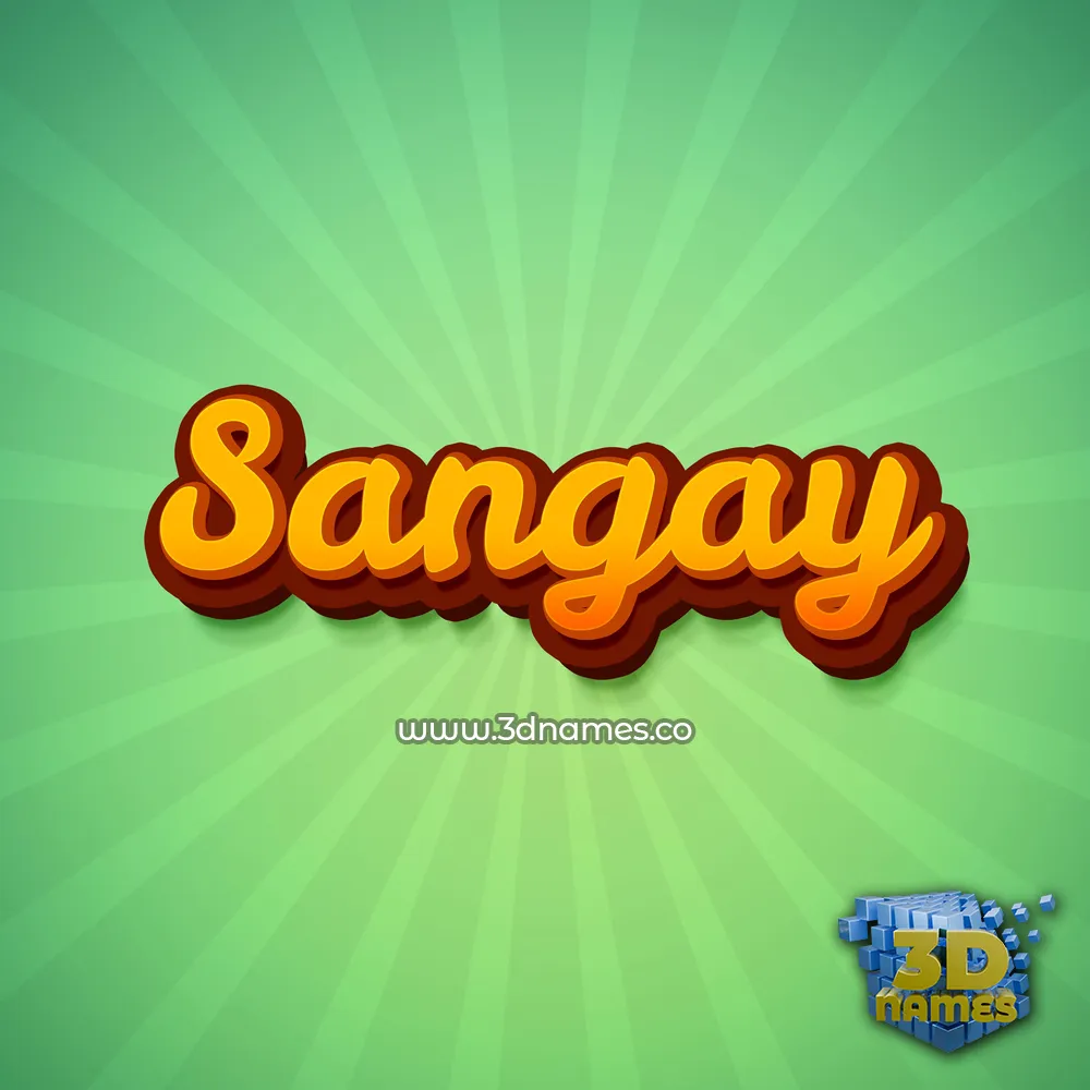 sangay in Green Rays style - 3D name wallpaper
