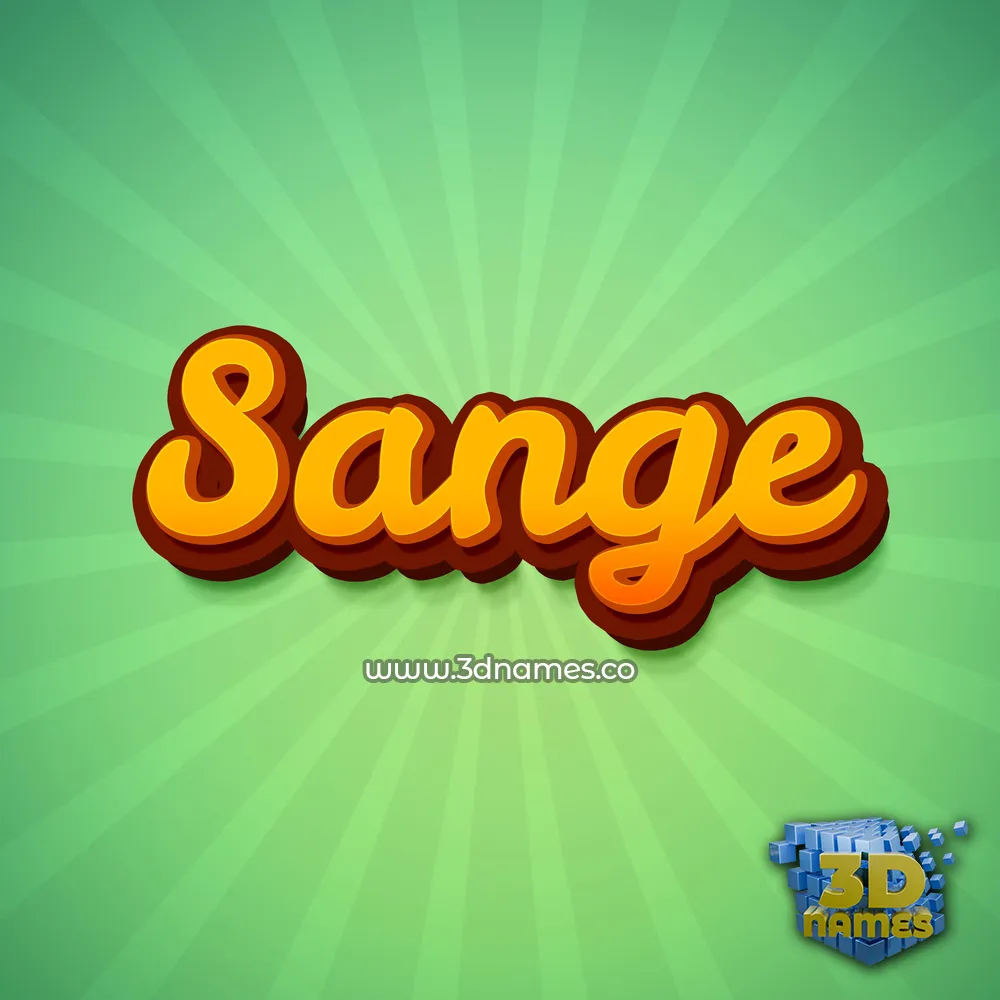 sange in Green Rays style - 3D name wallpaper