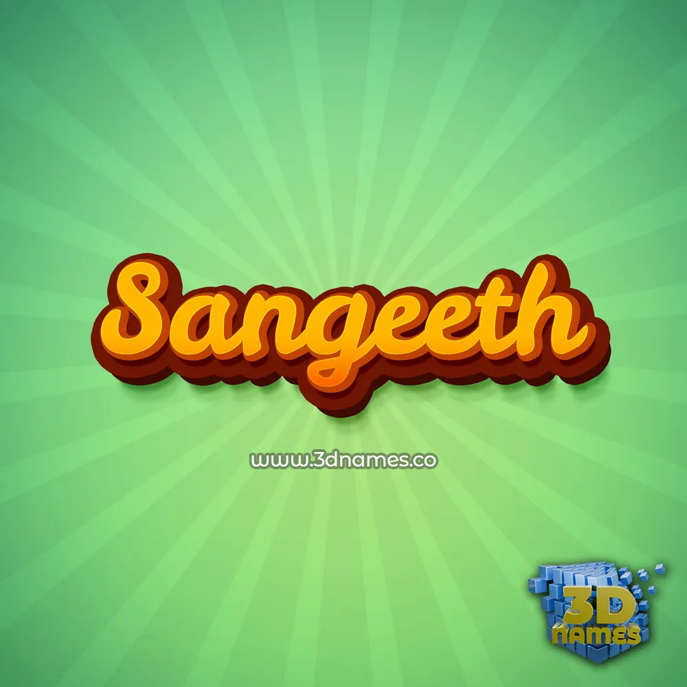 sangeeth in Green Rays style - 3D name wallpaper