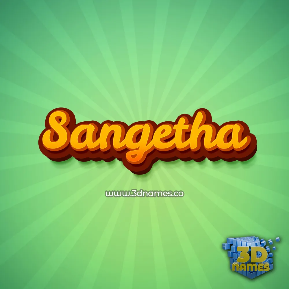 sangetha in Green Rays style - 3D name wallpaper