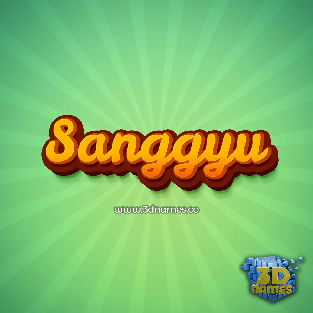 sanggyu in Green Rays style - 3D name wallpaper