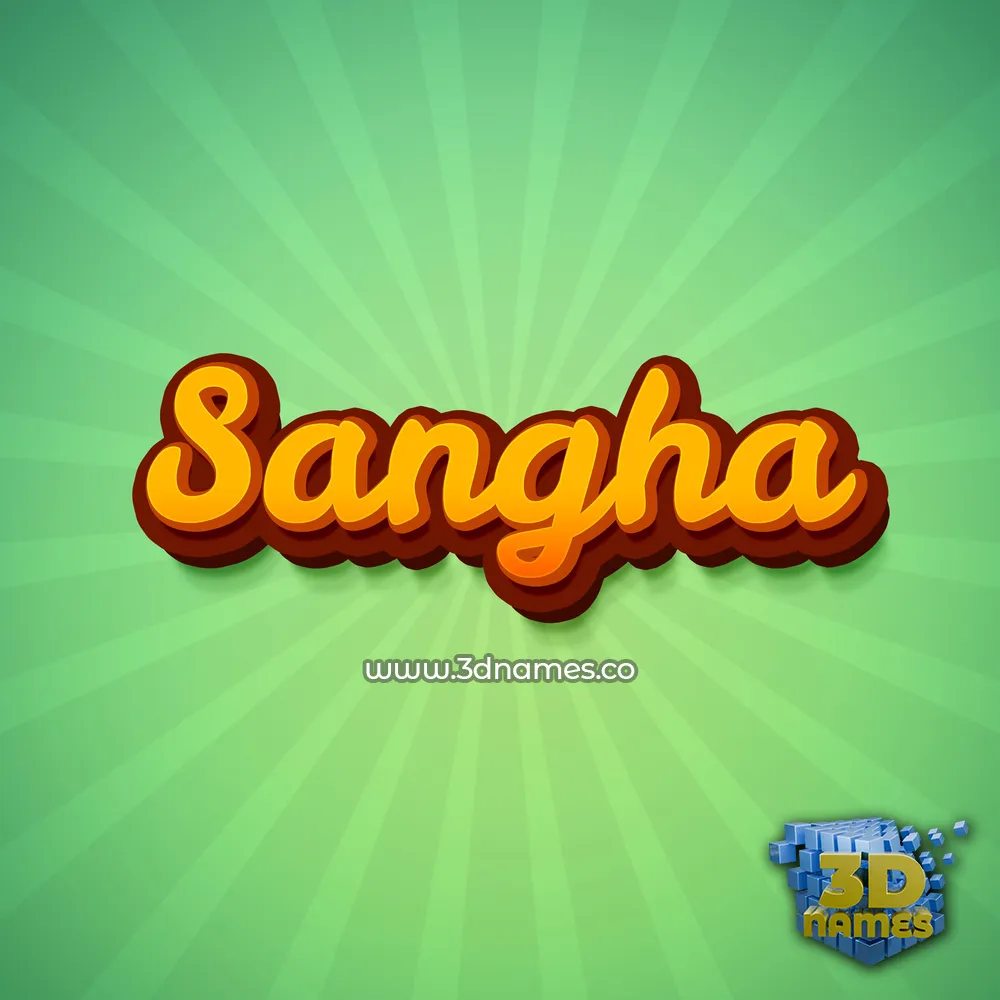 sangha in Green Rays style - 3D name wallpaper