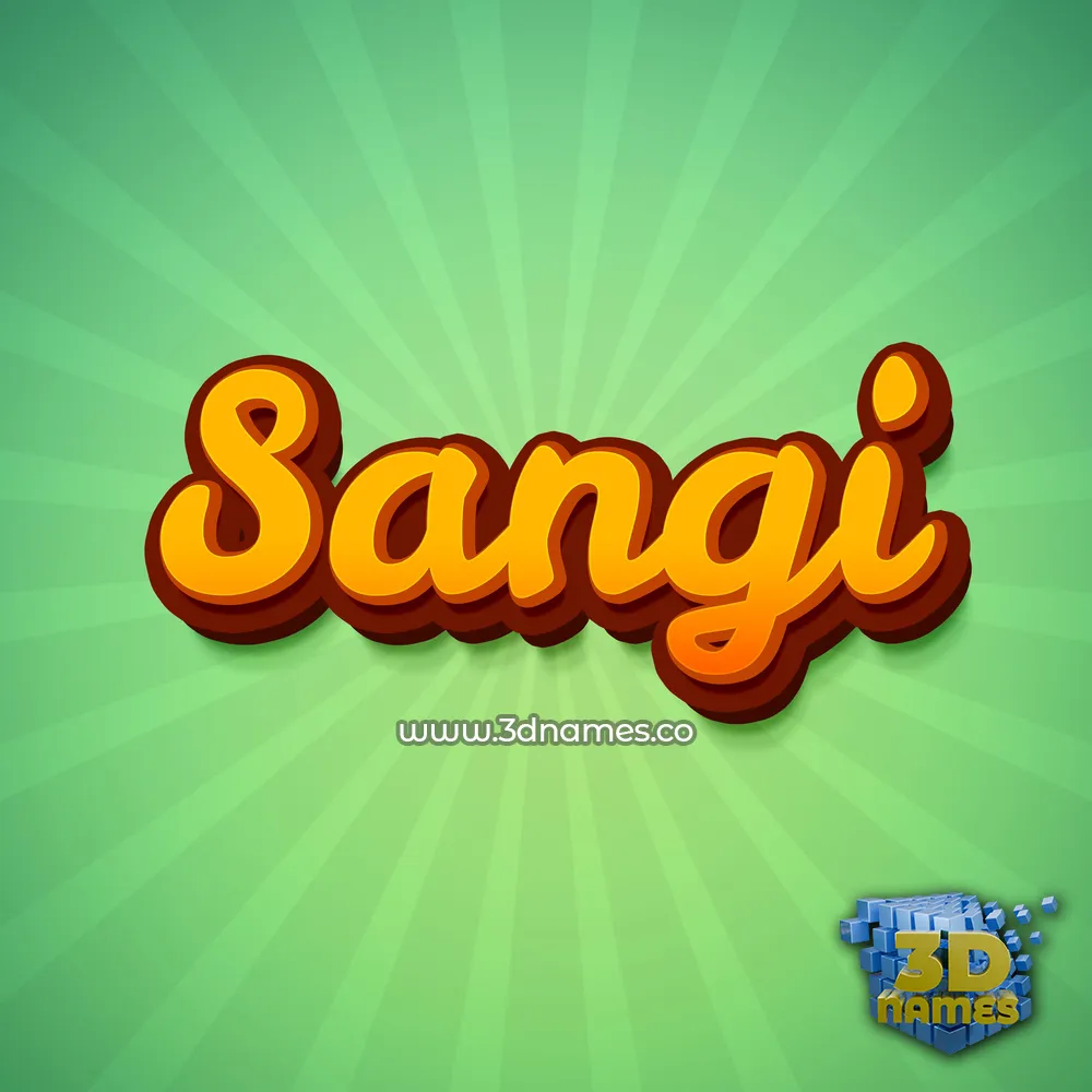 sangi in Green Rays style - 3D name wallpaper