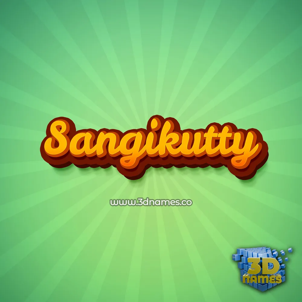 sangikutty in Green Rays style - 3D name wallpaper