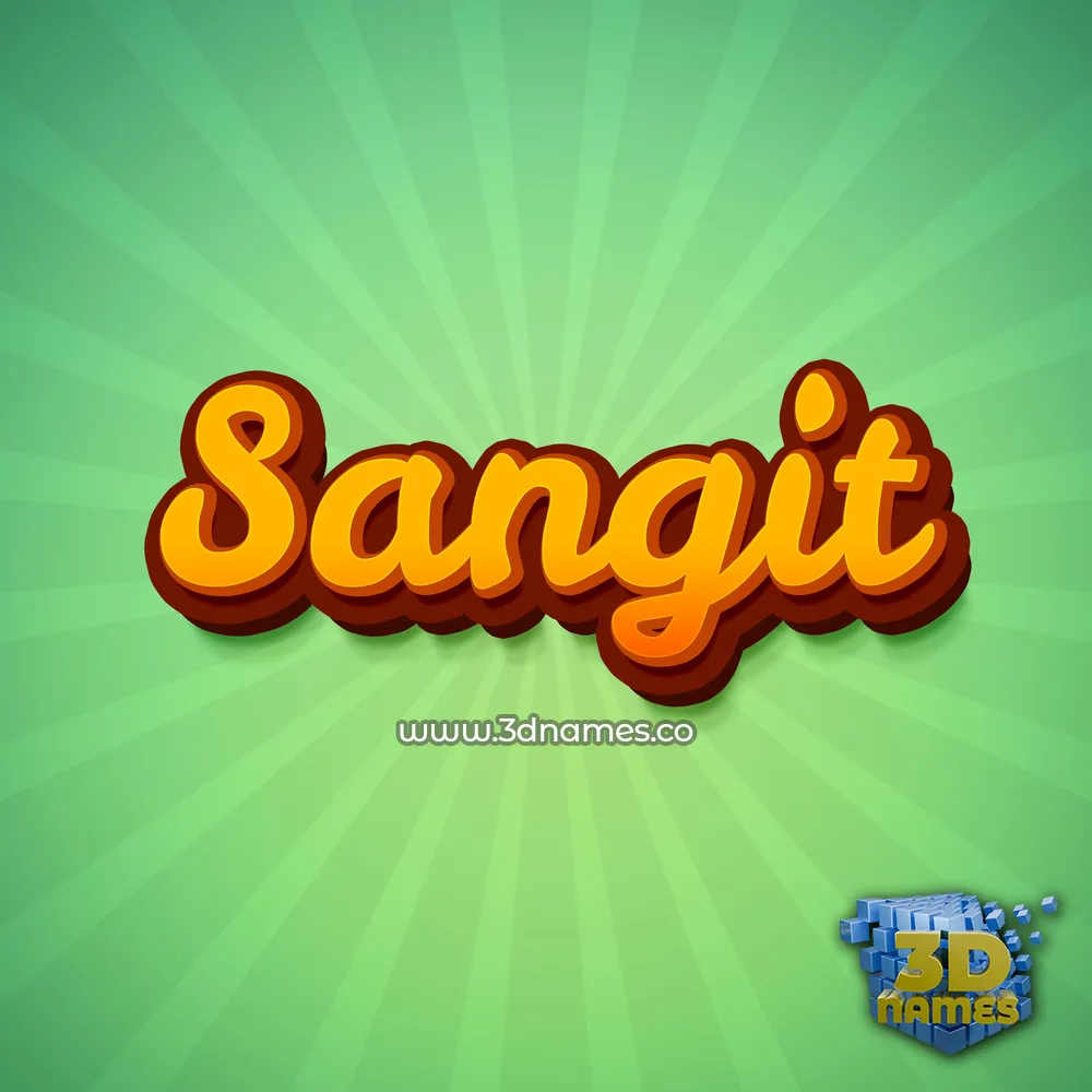 sangit in Green Rays style - 3D name wallpaper