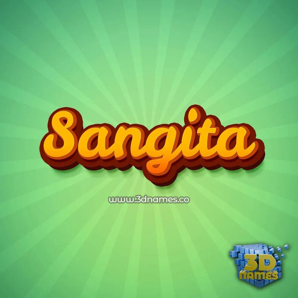 sangita in Green Rays style - 3D name wallpaper