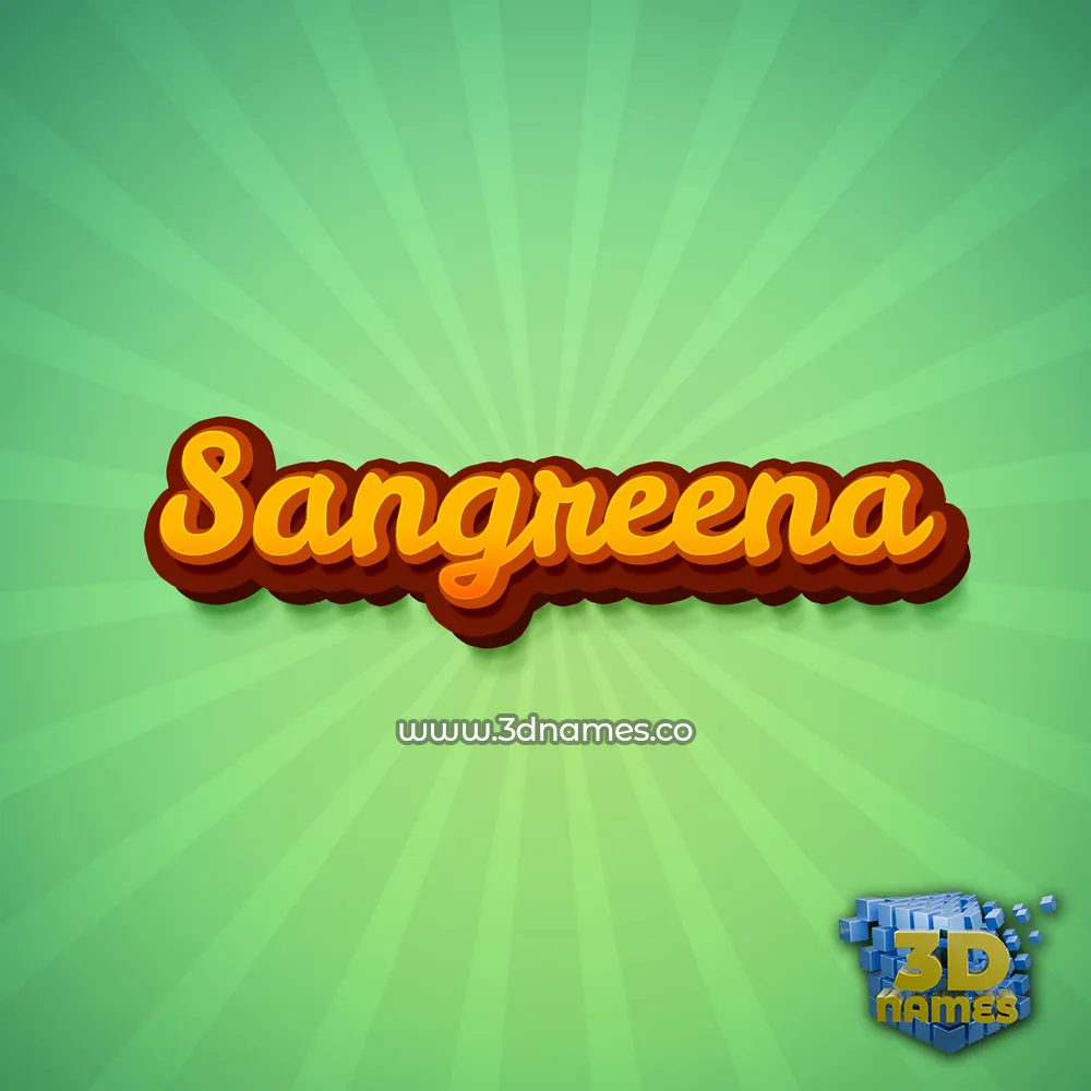 sangreena in Green Rays style - 3D name wallpaper