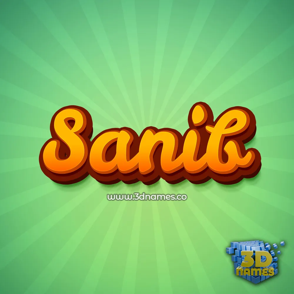 sanib in Green Rays style - 3D name wallpaper
