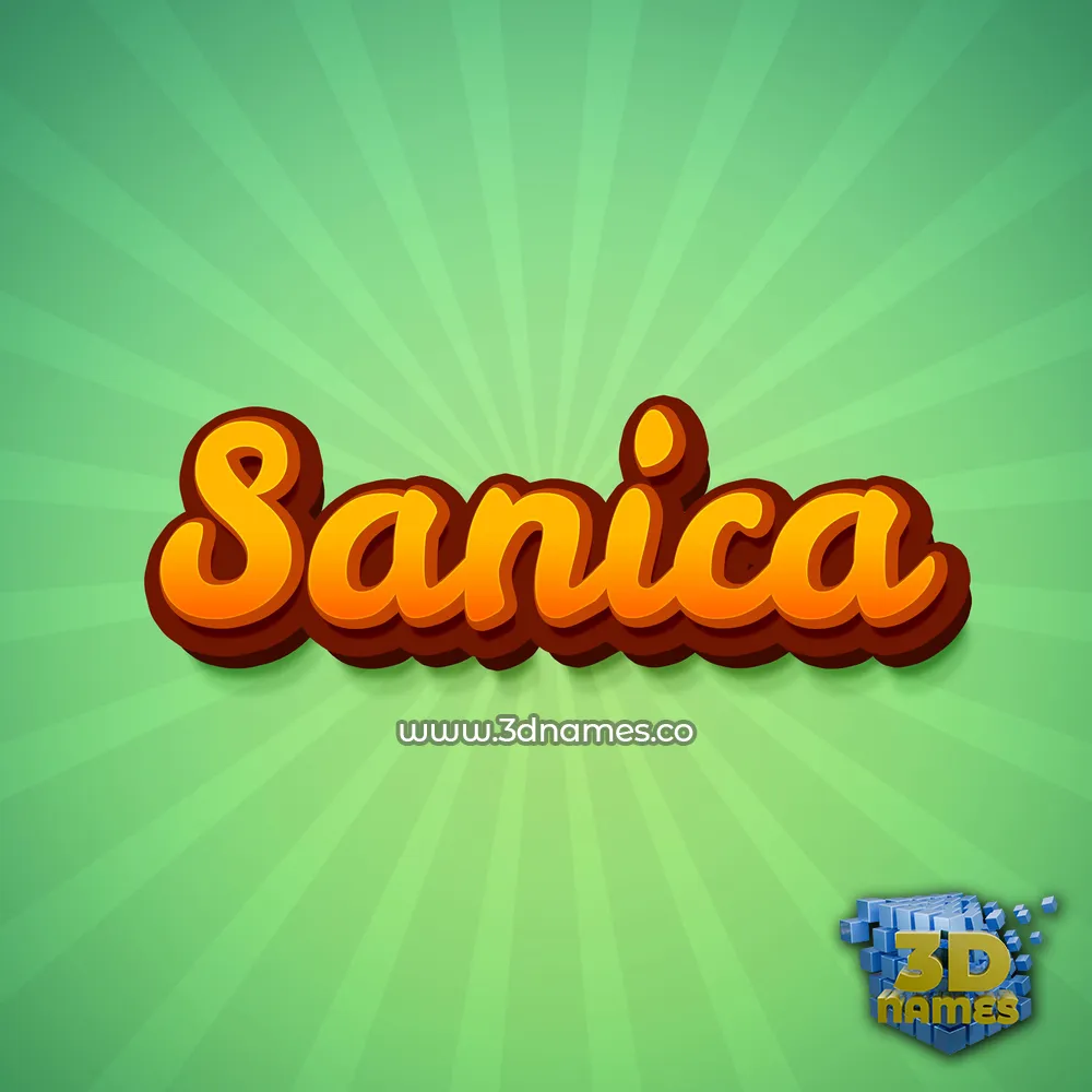 sanica in Green Rays style - 3D name wallpaper