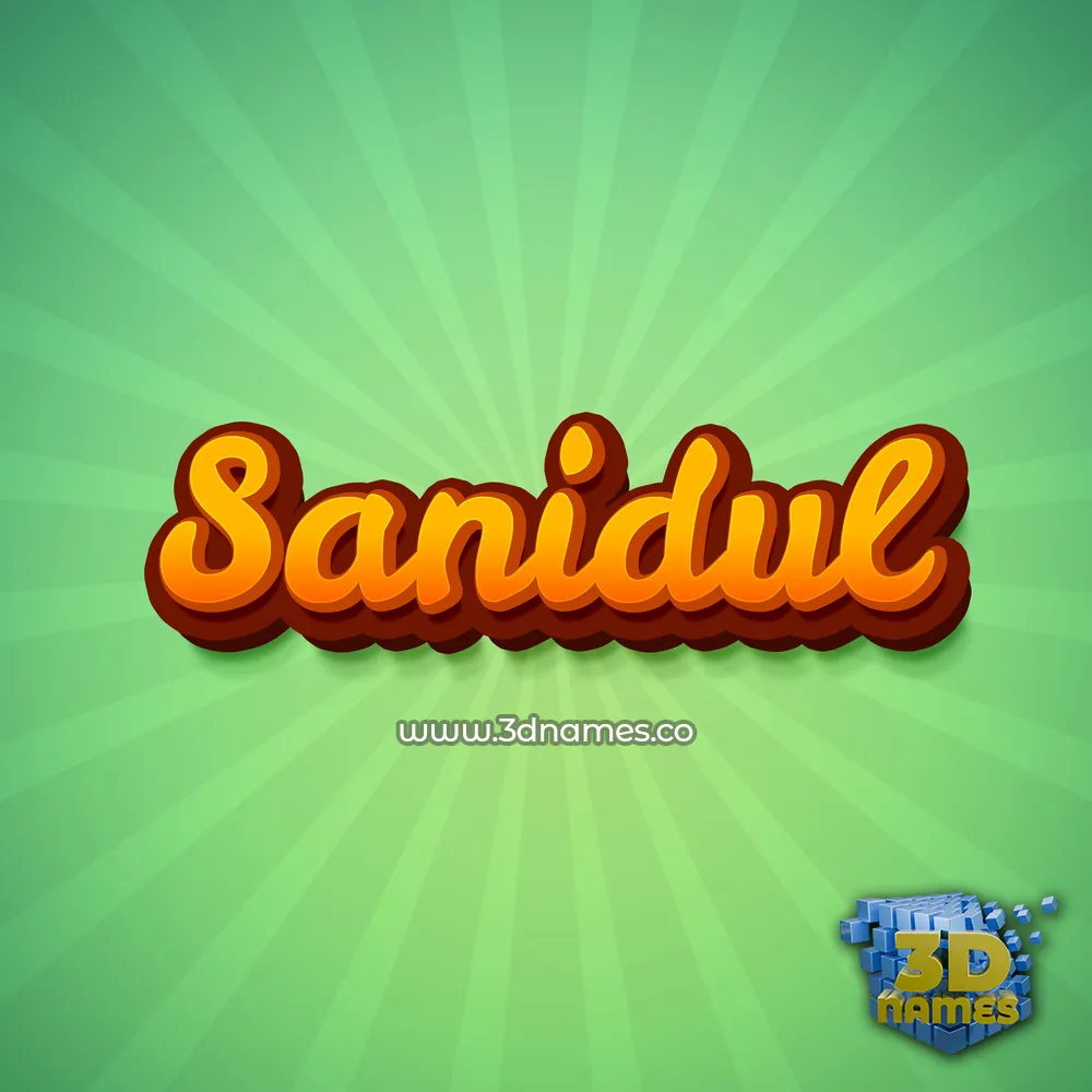 sanidul in Green Rays style - 3D name wallpaper