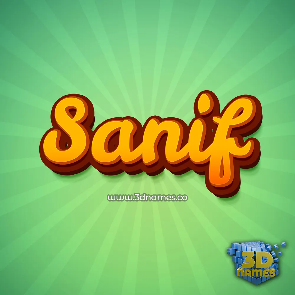 sanif in Green Rays style - 3D name wallpaper