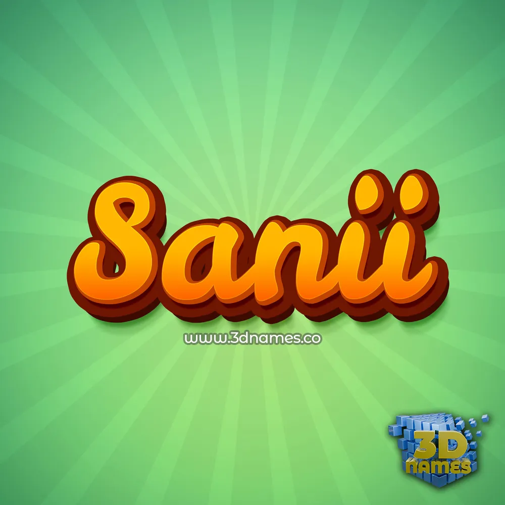 sanii in Green Rays style - 3D name wallpaper