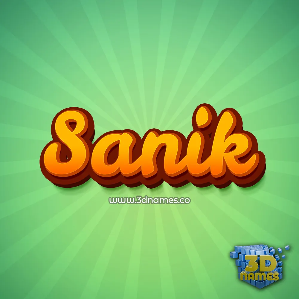 sanik in Green Rays style - 3D name wallpaper