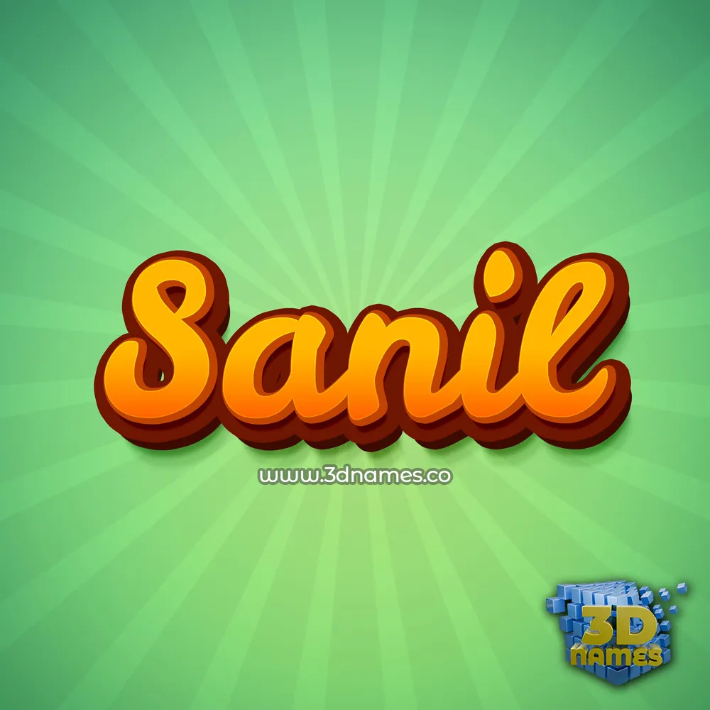 sanil in Green Rays style - 3D name wallpaper