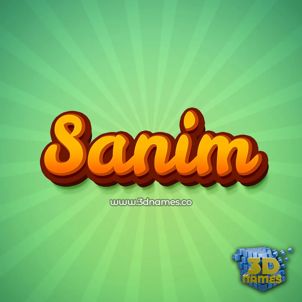 sanim in Green Rays style - 3D name wallpaper