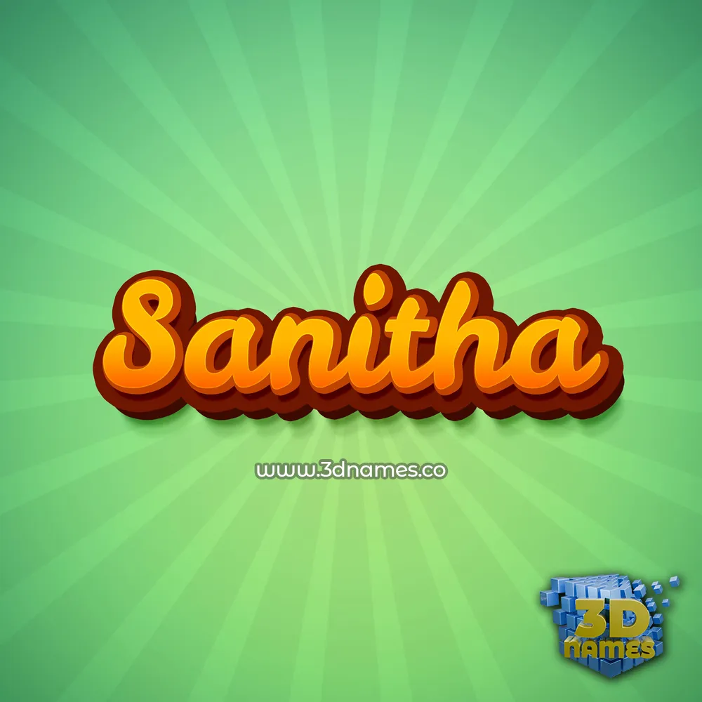 sanitha in Green Rays style - 3D name wallpaper