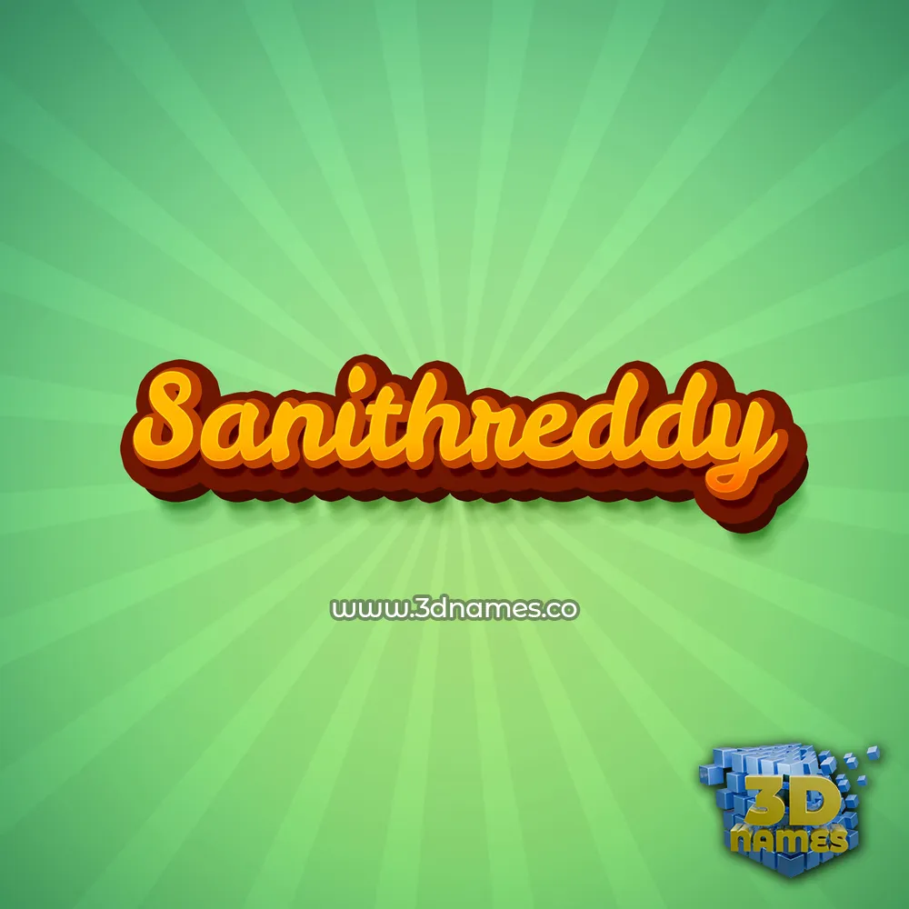 sanithreddy in Green Rays style - 3D name wallpaper