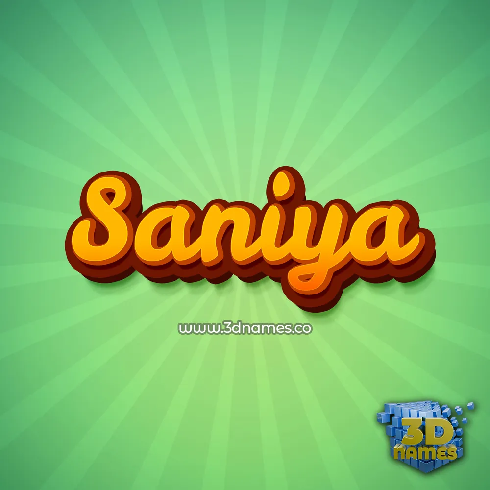 saniya in Green Rays style - 3D name wallpaper