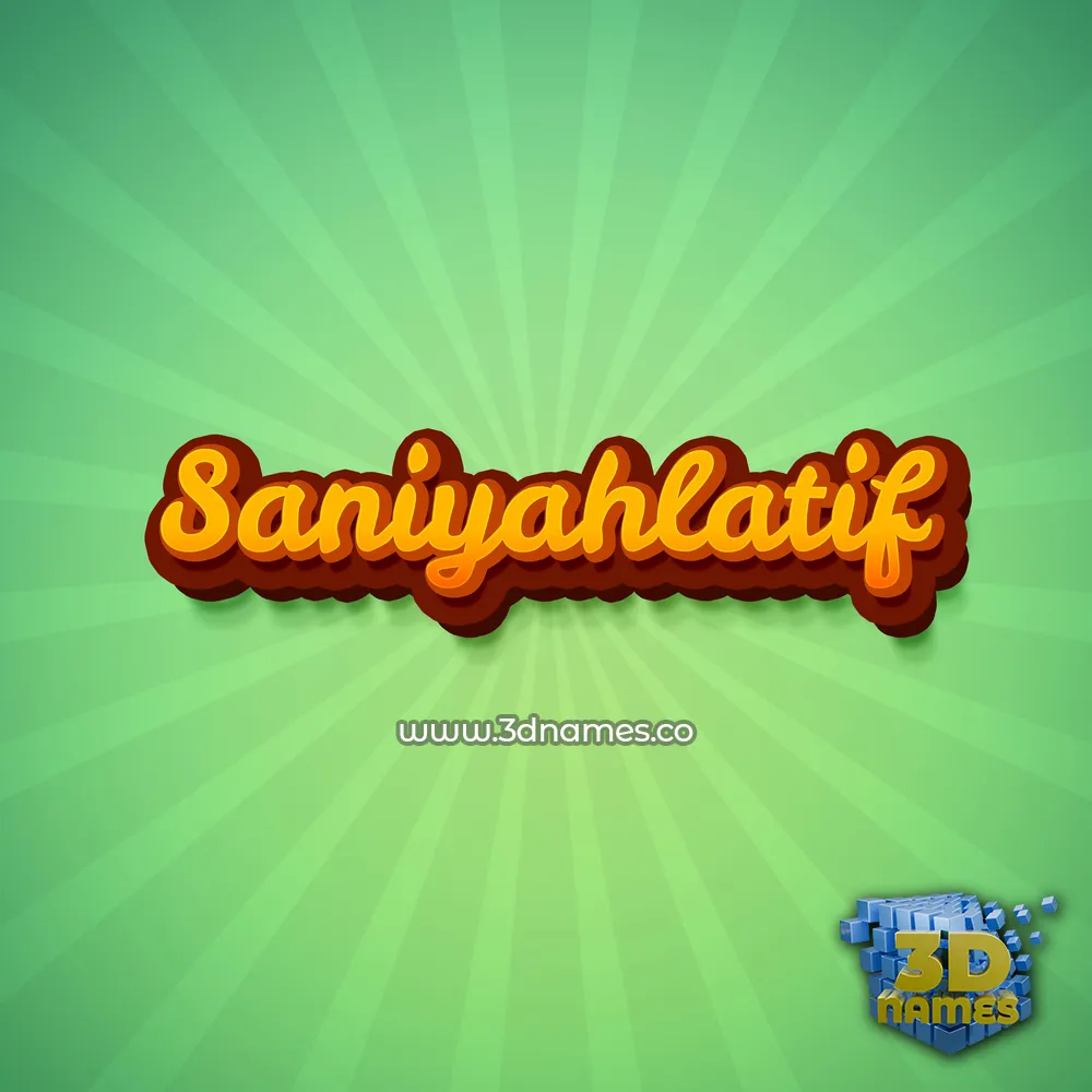 saniyahlatif in Green Rays style - 3D name wallpaper