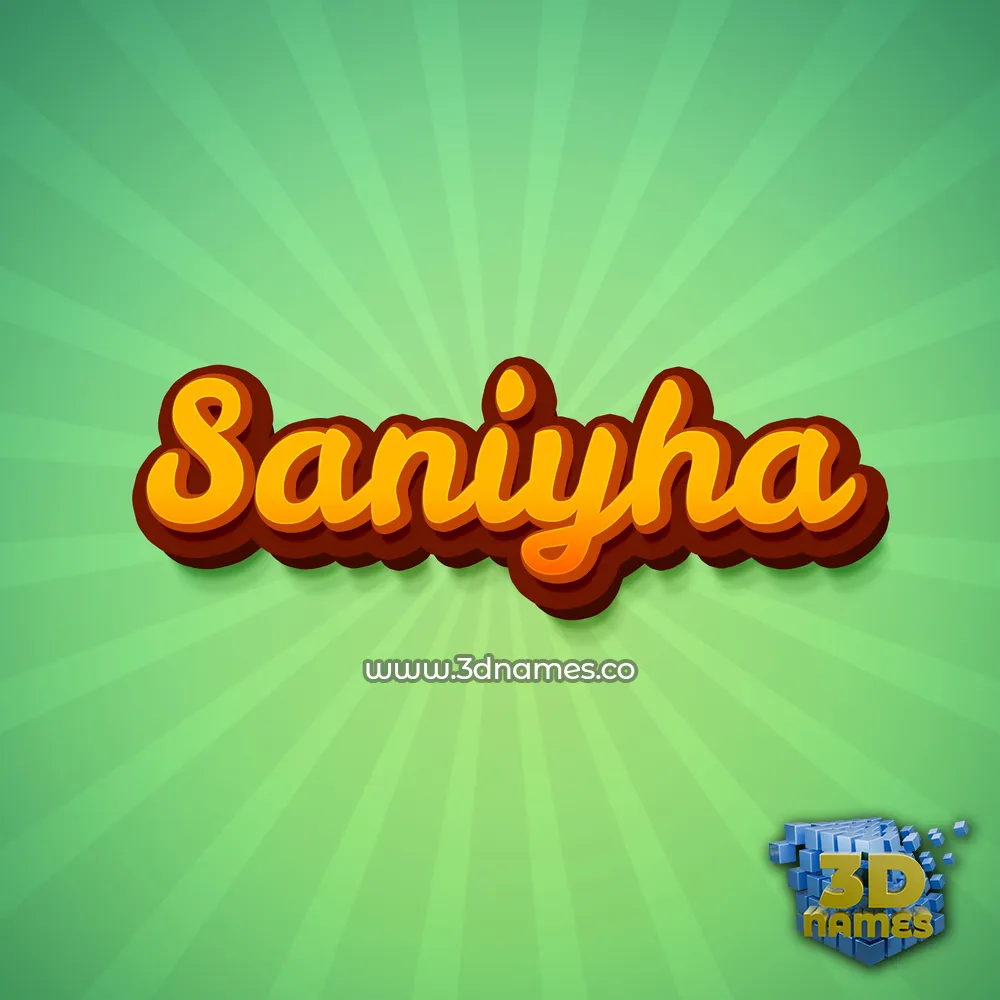 saniyha in Green Rays style - 3D name wallpaper