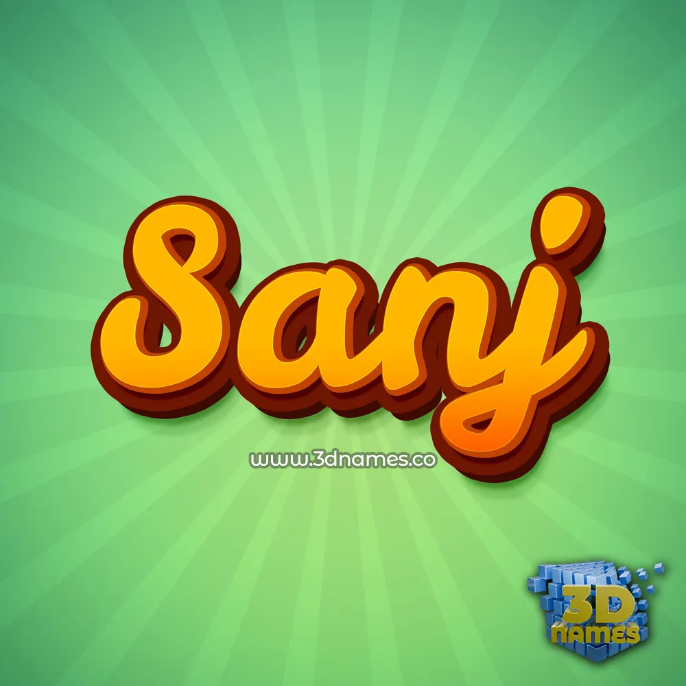 sanj in Green Rays style - 3D name wallpaper