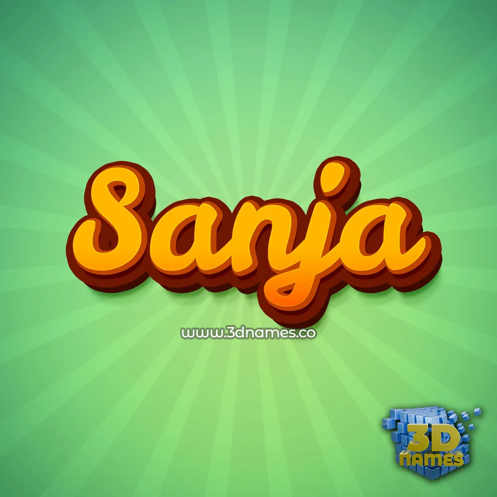 sanja in Green Rays style - 3D name wallpaper