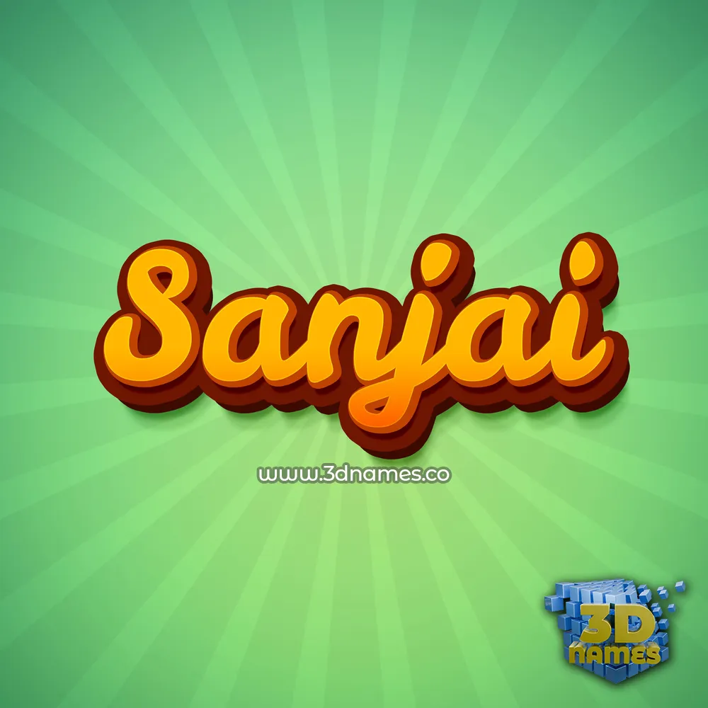 sanjai in Green Rays style - 3D name wallpaper