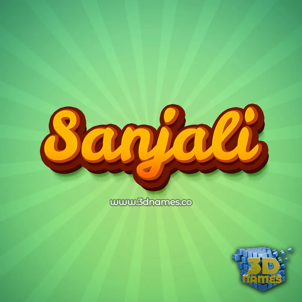 sanjali in Green Rays style - 3D name wallpaper