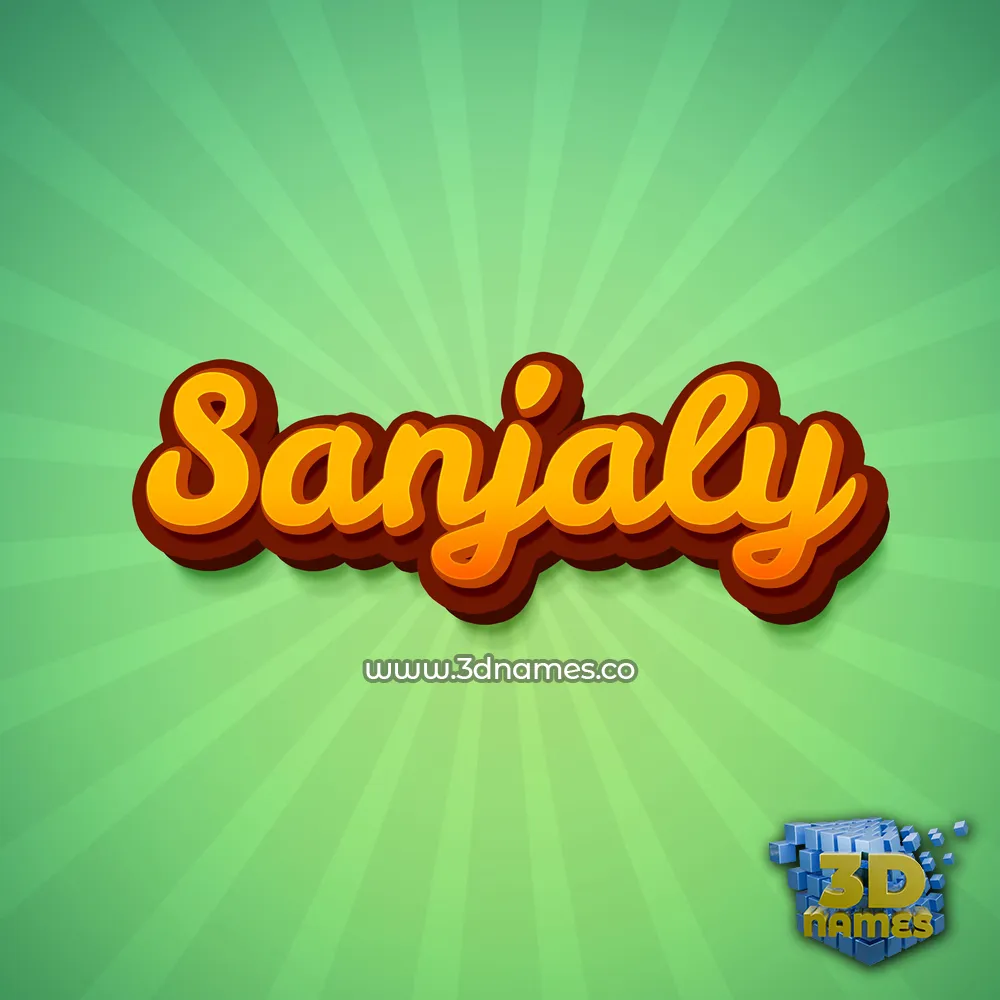 sanjaly in Green Rays style - 3D name wallpaper