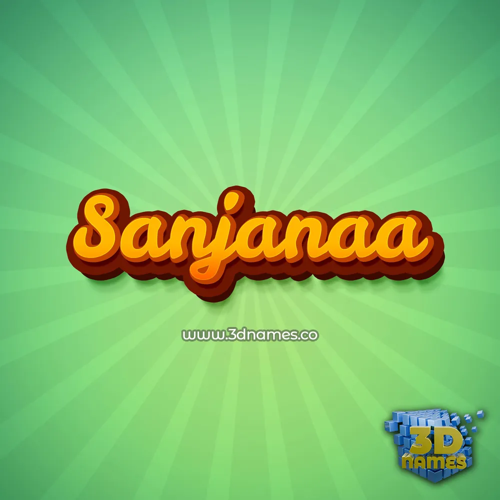 sanjanaa in Green Rays style - 3D name wallpaper