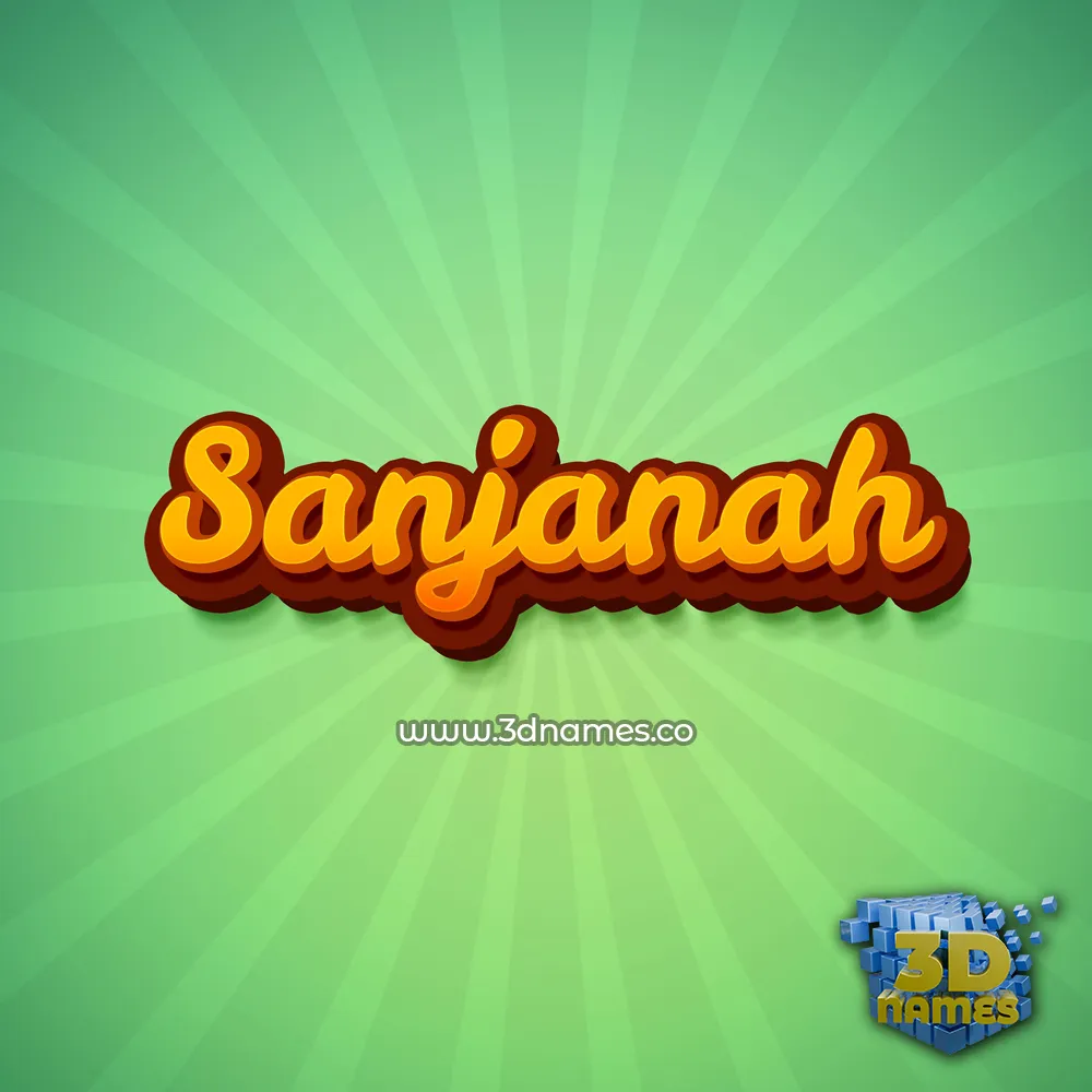 sanjanah in Green Rays style - 3D name wallpaper