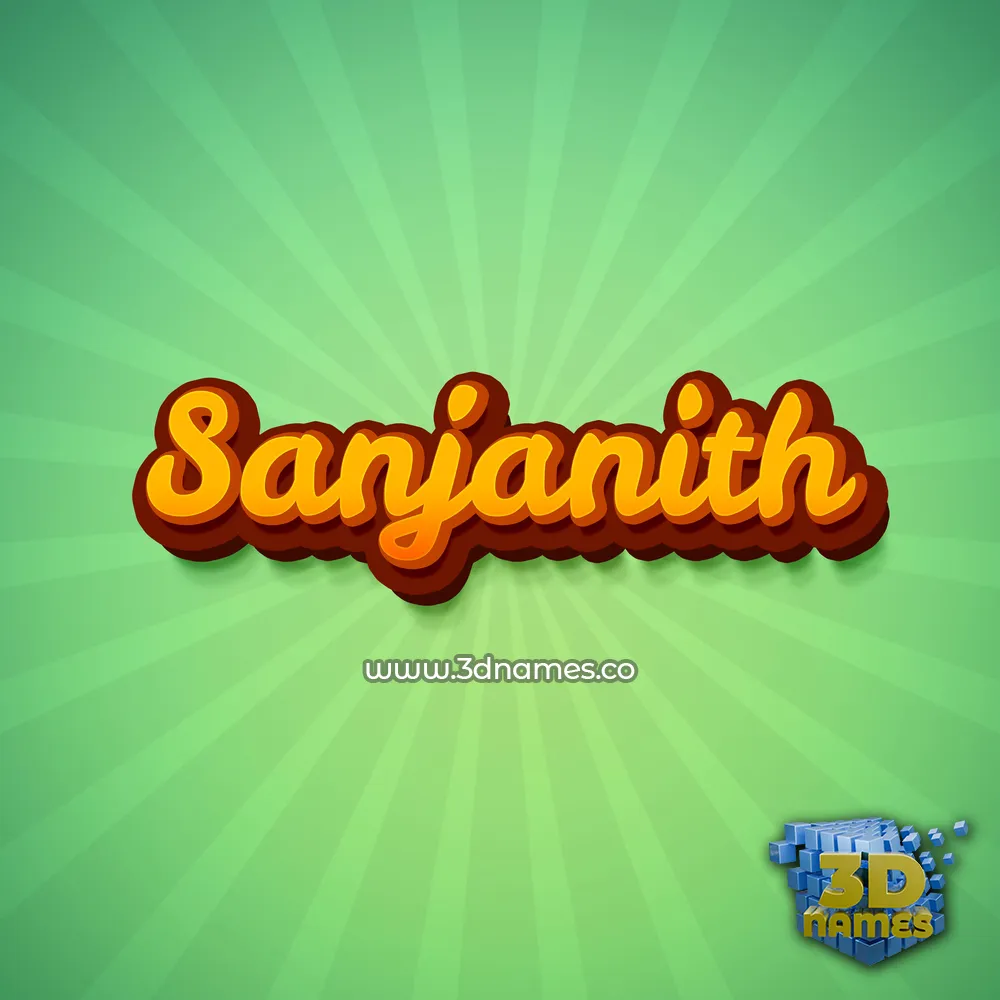 sanjanith in Green Rays style - 3D name wallpaper