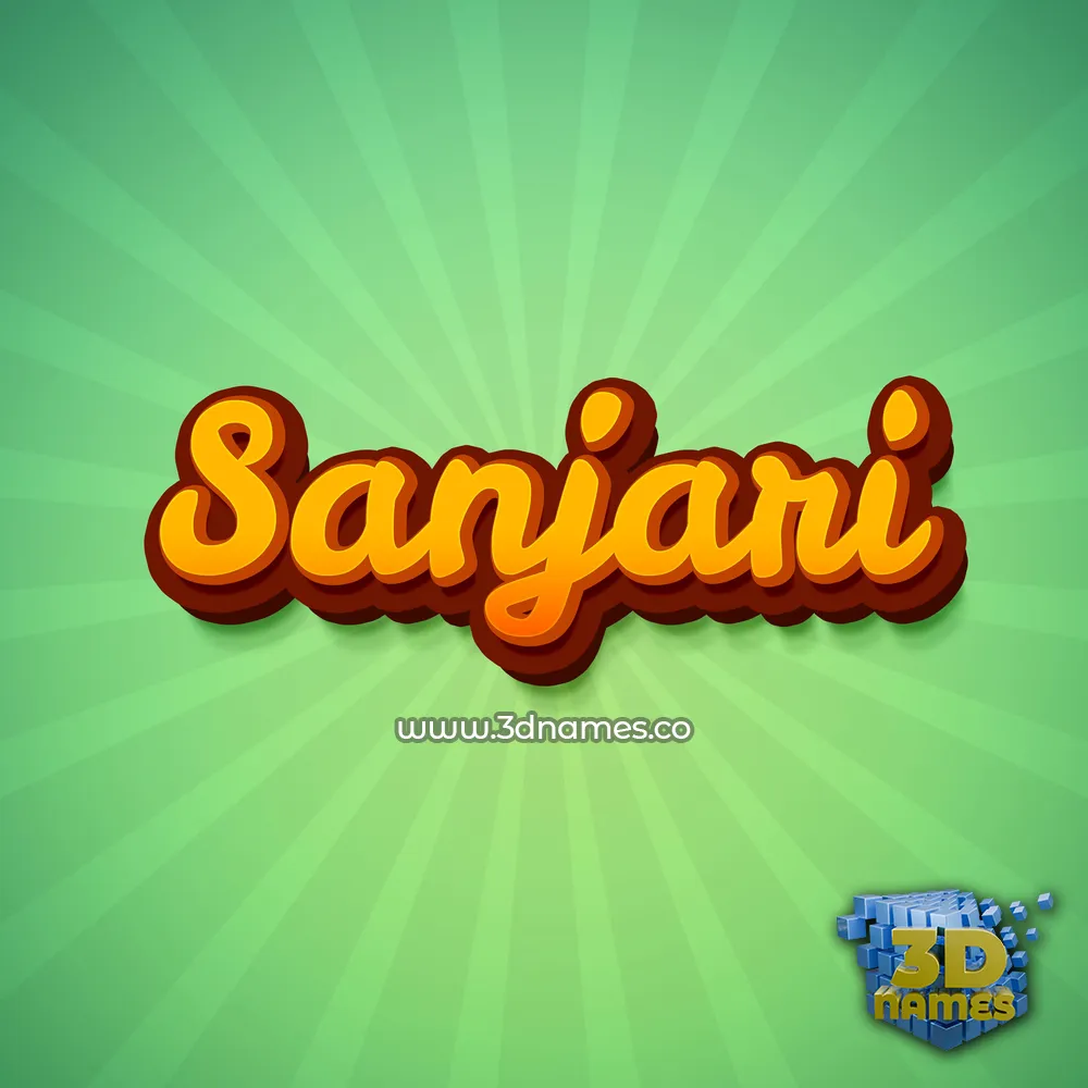 sanjari in Green Rays style - 3D name wallpaper