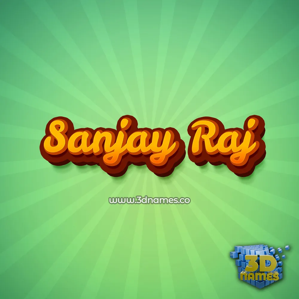 sanjay raj in Green Rays style - 3D name wallpaper