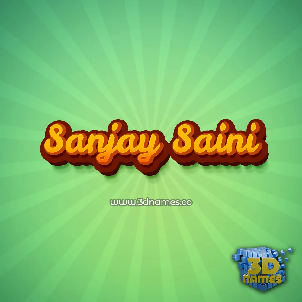 sanjay saini in Green Rays style - 3D name wallpaper